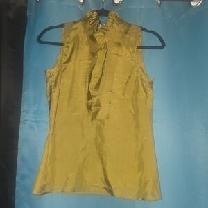 J. Crew Yellow Ruffled Sleeveless Blouse